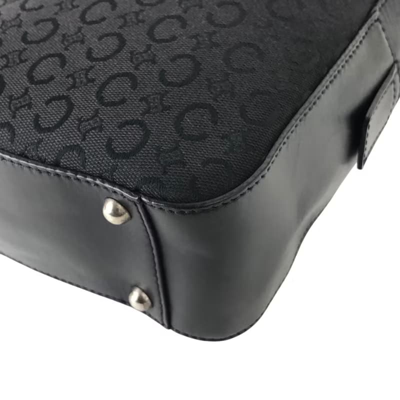 【 日本直送　名牌中古包 】CELINE セリーヌ Cマカダム ハンドバッグ ブラック キャンバス vintage ヴィンテージ オールド vrpxvj