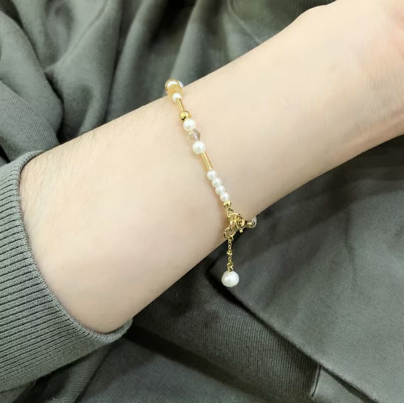 PUREST HOME 財富女神 金髮晶/水晶/天然石/珍珠 招財手鍊