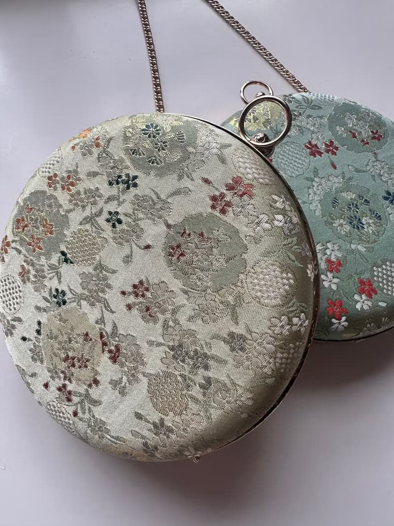 米金石榴花小圓包 - 可手拿 / 斜揹/ 婚禮姊妹禮物