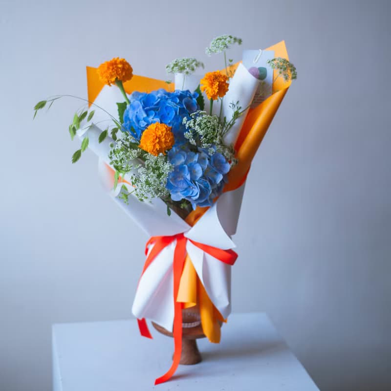 柑橘天藍繡球花束 | 鮮花 | 送禮