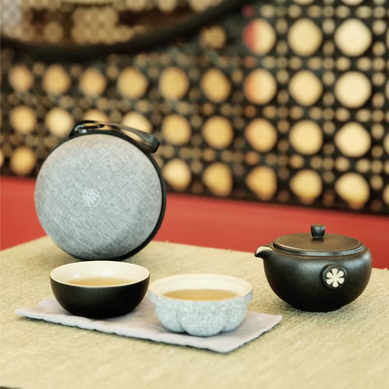 陸寶LOHAS 知足常樂 茶器 山竹 禪風黑 1壺2杯+便攜包 旅行茶組