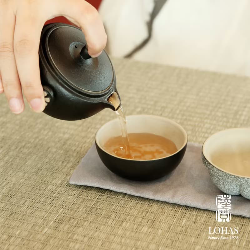 陸寶LOHAS 知足常樂 茶器 山竹 禪風黑 1壺2杯+便攜包 旅行茶組