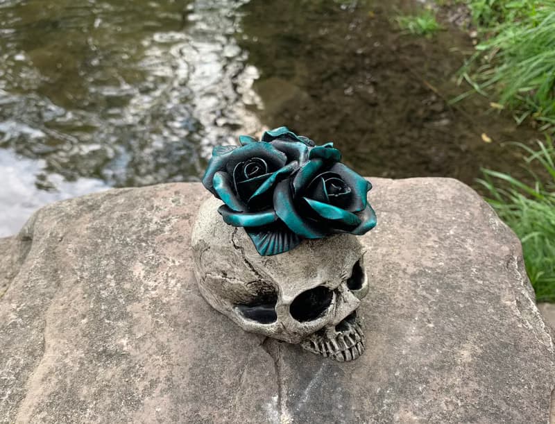 Interior Skull with Green Flowers