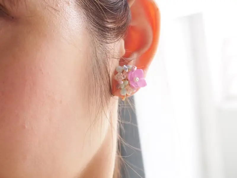 flowerピアス/イヤリング(white)