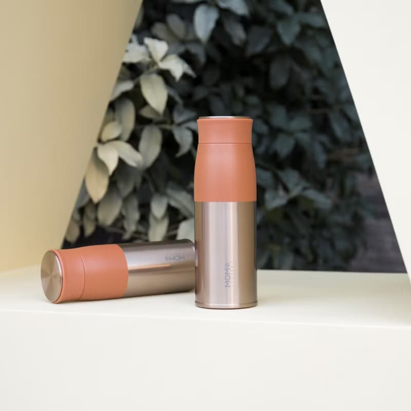 日本 MOMOCONCEPT Lupinus 保溫杯 玫瑰金瓶身 400ml 5 色可選