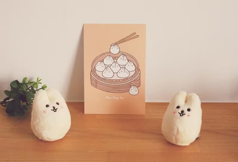 Mori Shu麻糬兔愛心毛絨鑰匙圈/吊飾