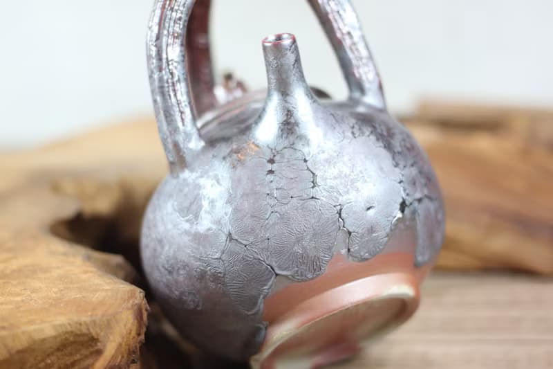 【送禮好物】250ml 天目柴燒 木紋提樑茶壺 葉敏祥手作精品
