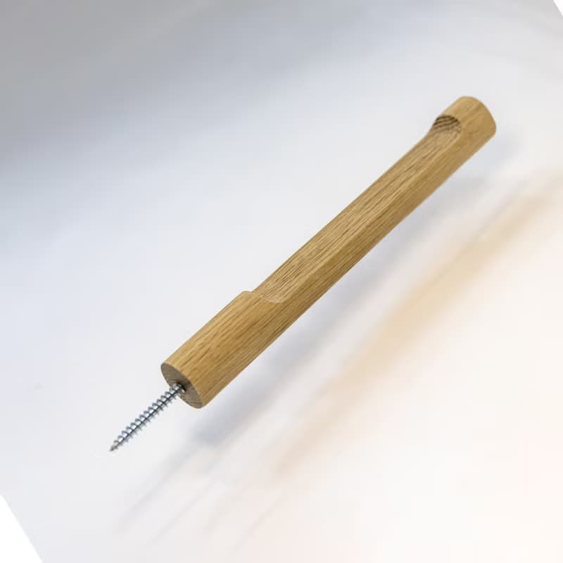 Oak wood wall hook.Minimalist wall storage. Macramé holder. Plant rack hanger.