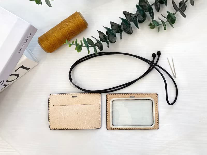 【材料包】手作皮件/安德烈橫式證件套/內附教學影片/新手友善