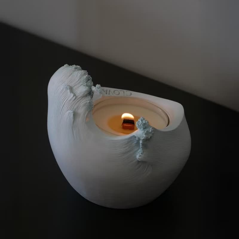 清雅花香調 | 海風捎來的花香信_浪濤造型香氛蠟燭【集朵雲CLOVA