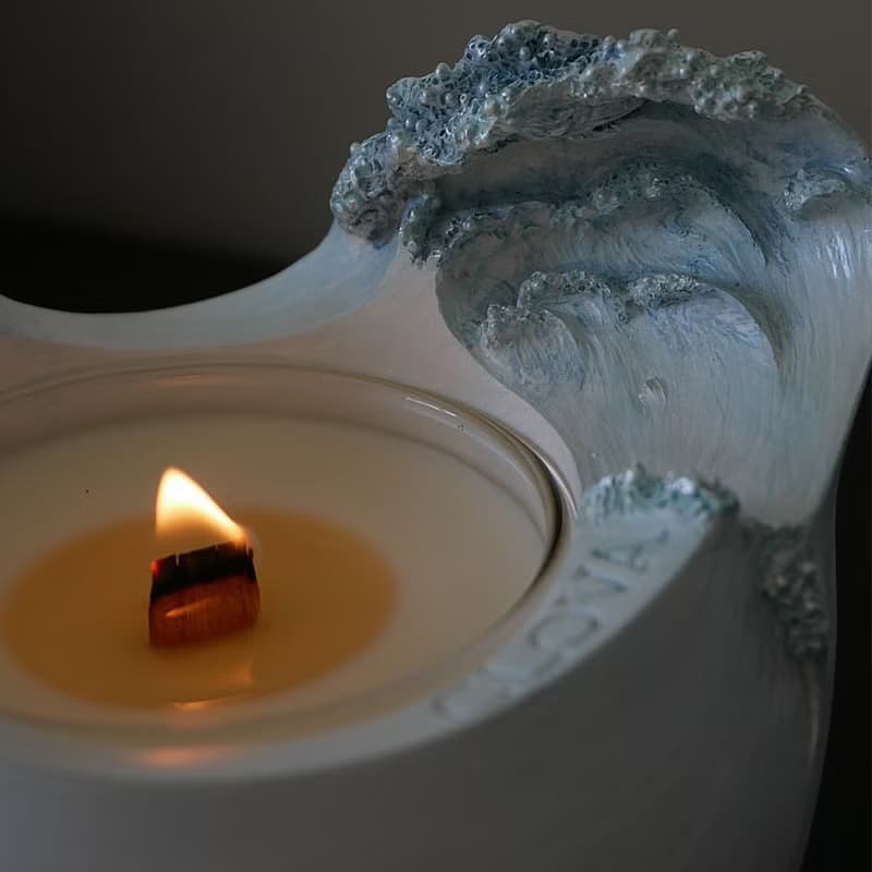 清雅花香調 | 海風捎來的花香信_浪濤造型香氛蠟燭【集朵雲CLOVA