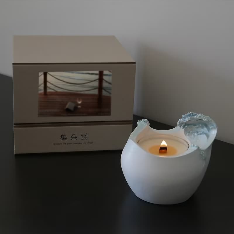 清雅花香調 | 海風捎來的花香信_浪濤造型香氛蠟燭【集朵雲CLOVA