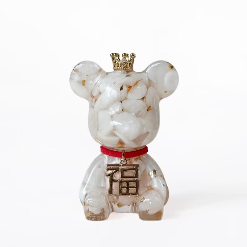 【快速出貨】新春水晶熊禮盒 紅虎眼 月光石 | 新年禮物 賀禮