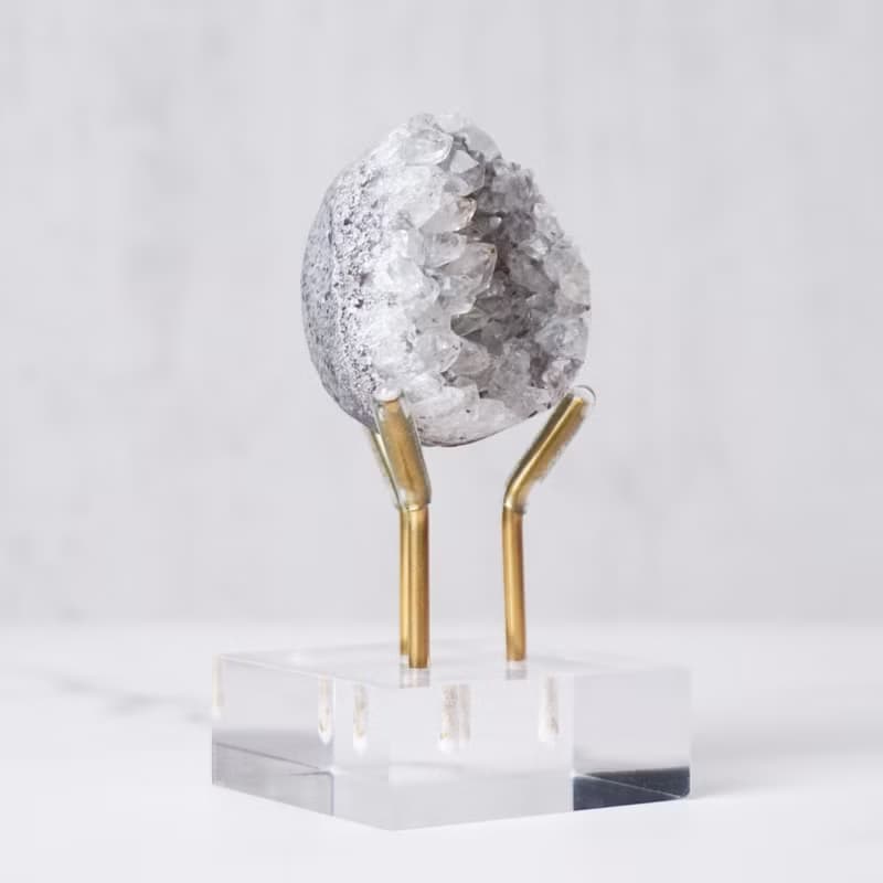 拇指白水晶蛋 // 淨化 平靜 // 水晶蛋 水晶擺飾 贈底座