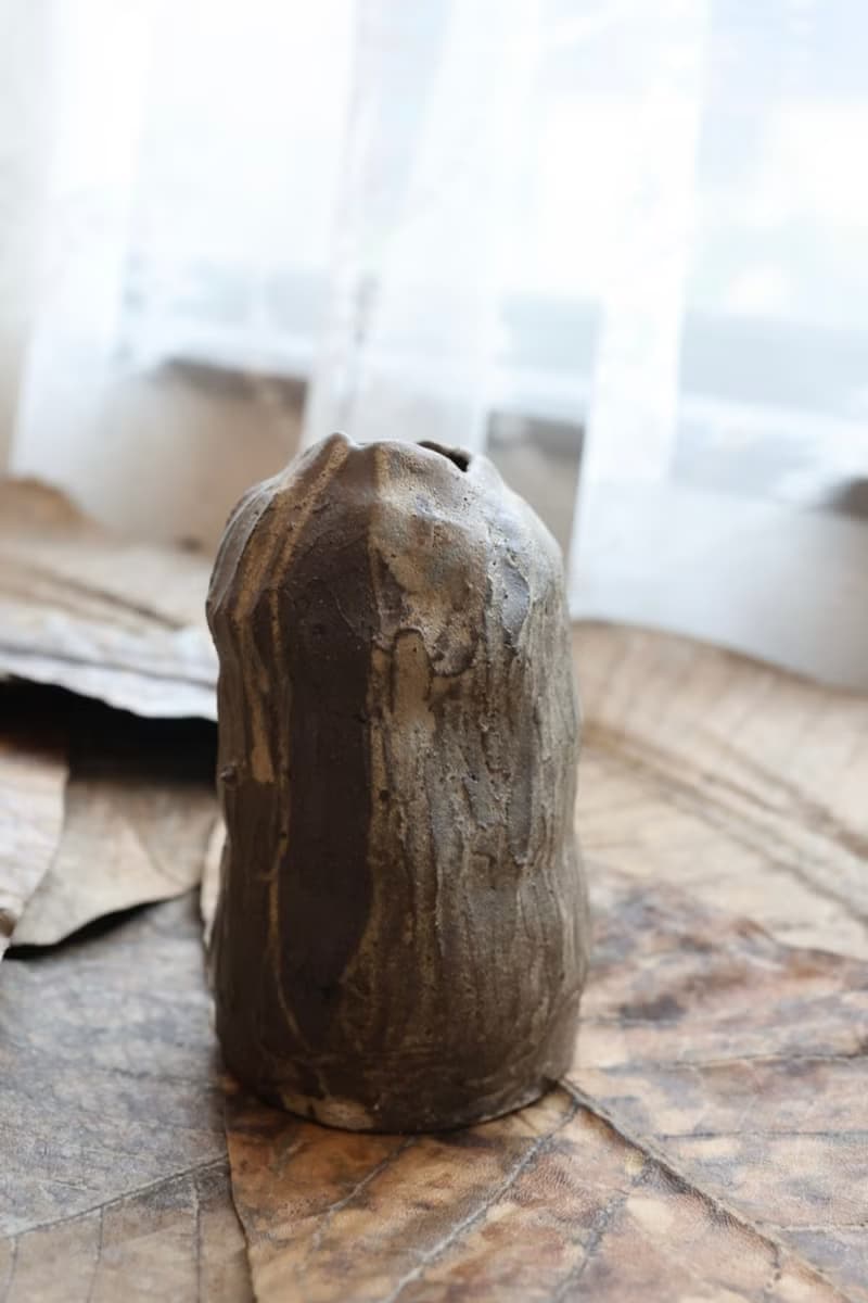 【喬遷禮物】風的皺折No6鈷綠手捏花器侘寂風雕塑擺件收藝術作品