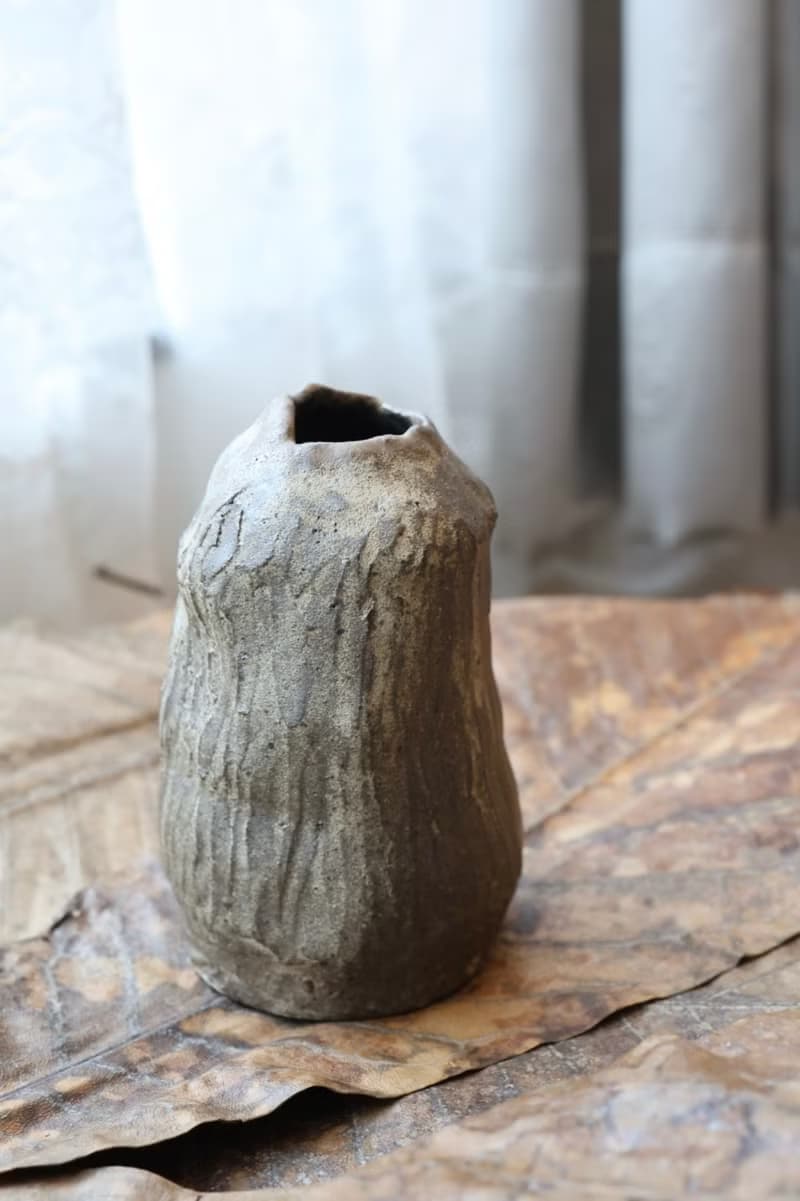 【喬遷禮物】風的皺折No6鈷綠手捏花器侘寂風雕塑擺件收藝術作品