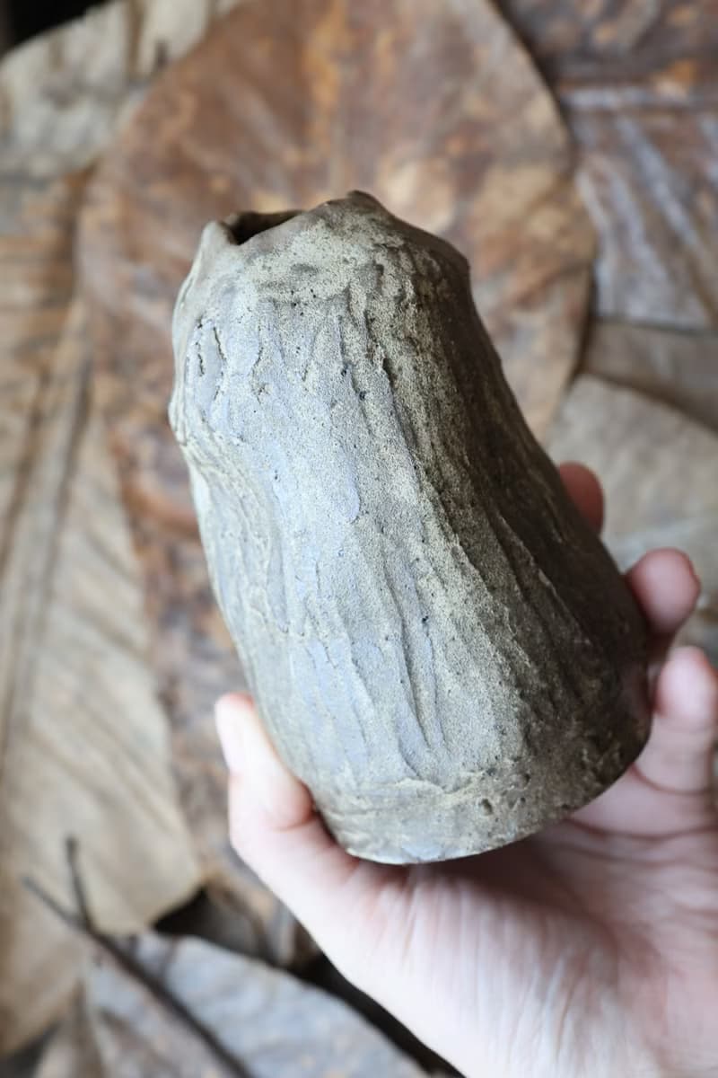 【喬遷禮物】風的皺折No6鈷綠手捏花器侘寂風雕塑擺件收藝術作品