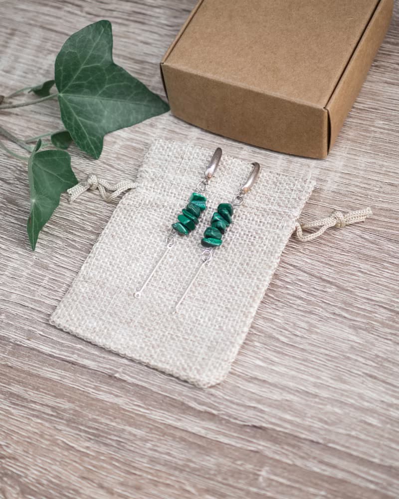 Malachite Earrings, 925 Silver, Taurus gem, Capricorn stone, Lunar New Year gift