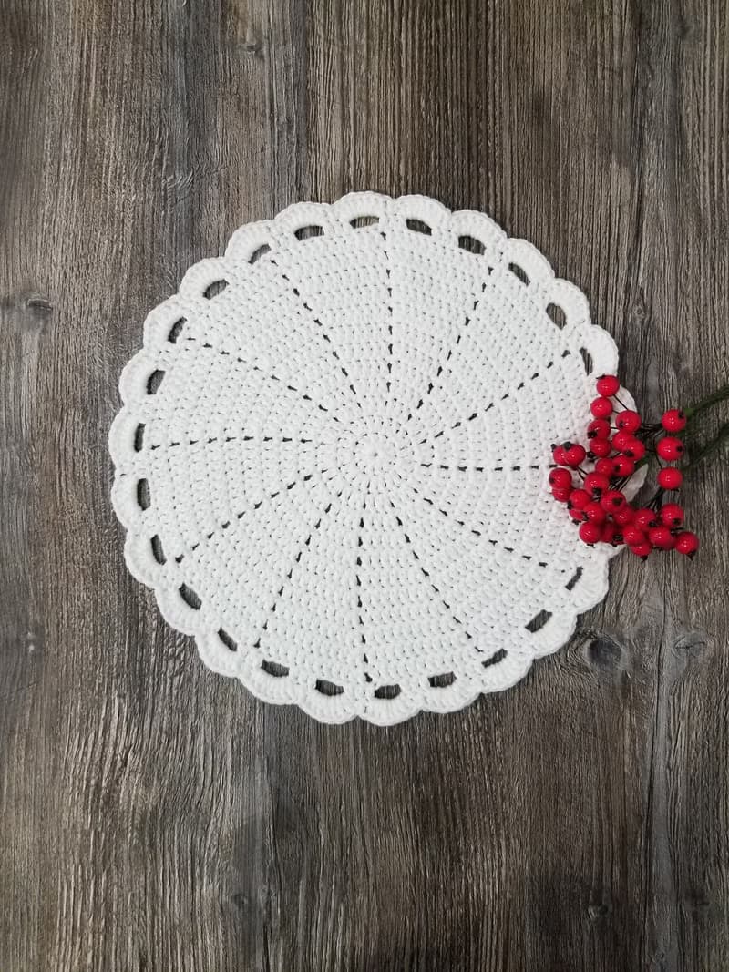 Set of 4 crochet PLACEMAT Crochet doily Knitted coaster Napkin Table decoration