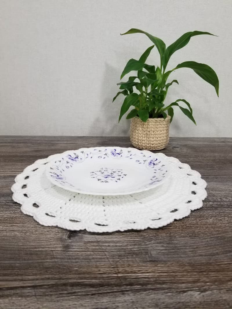 Set of 4 crochet PLACEMAT Crochet doily Knitted coaster Napkin Table decoration