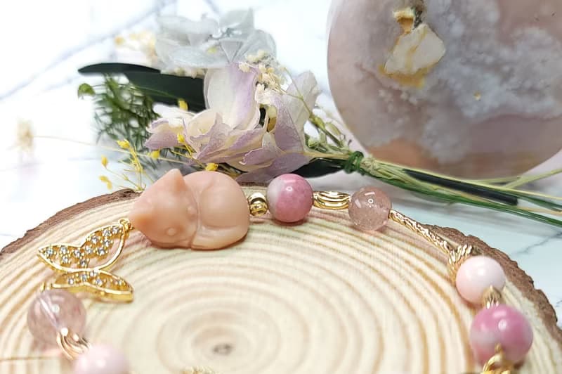 Six Cats 天然石設計款  貓 蝶 手鍊 祝福 開運招財 禮物