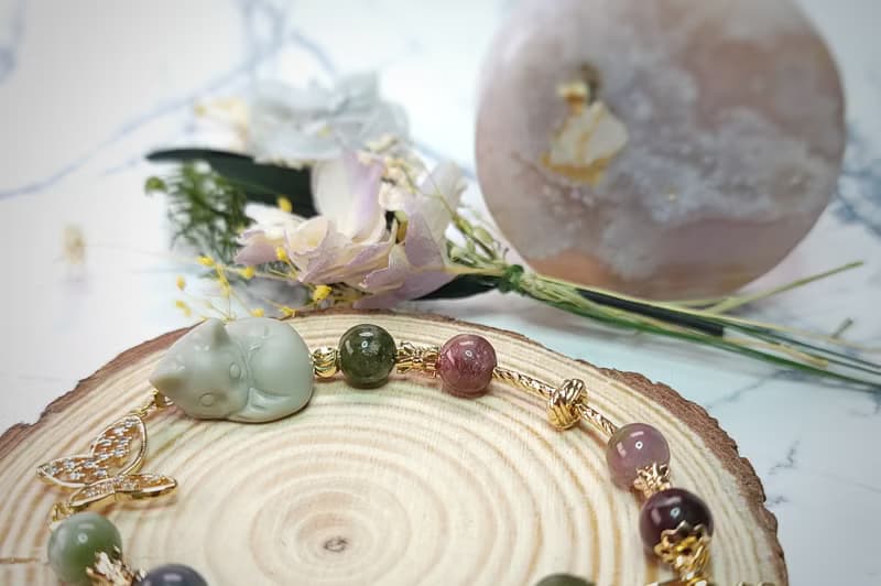 Six Cats 天然石設計款  貓 蝶 手鍊 祝福 開運招財 禮物