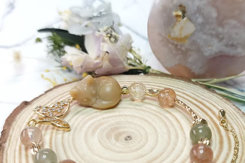 Six Cats 天然石設計款  貓 蝶 手鍊 祝福 開運招財 禮物