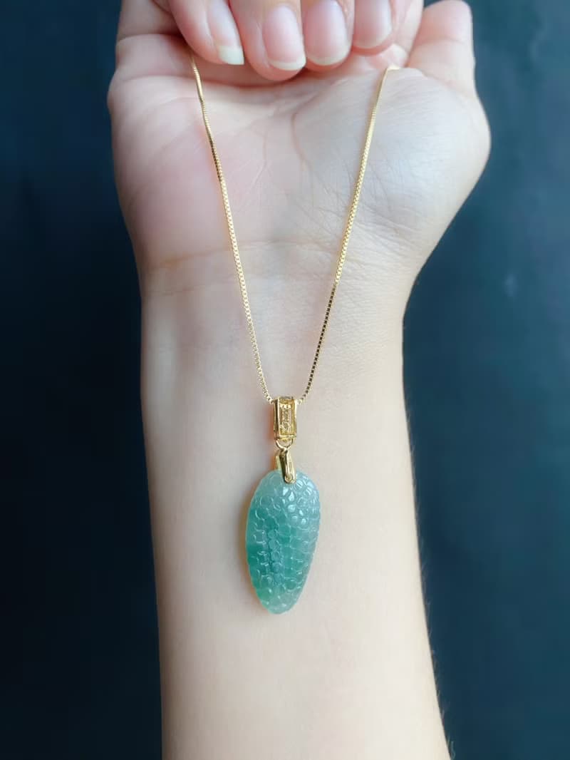 富足 天然緬甸玉翡翠 飄蘭花 葡萄 項鍊 禮物 長輩禮 生日禮物