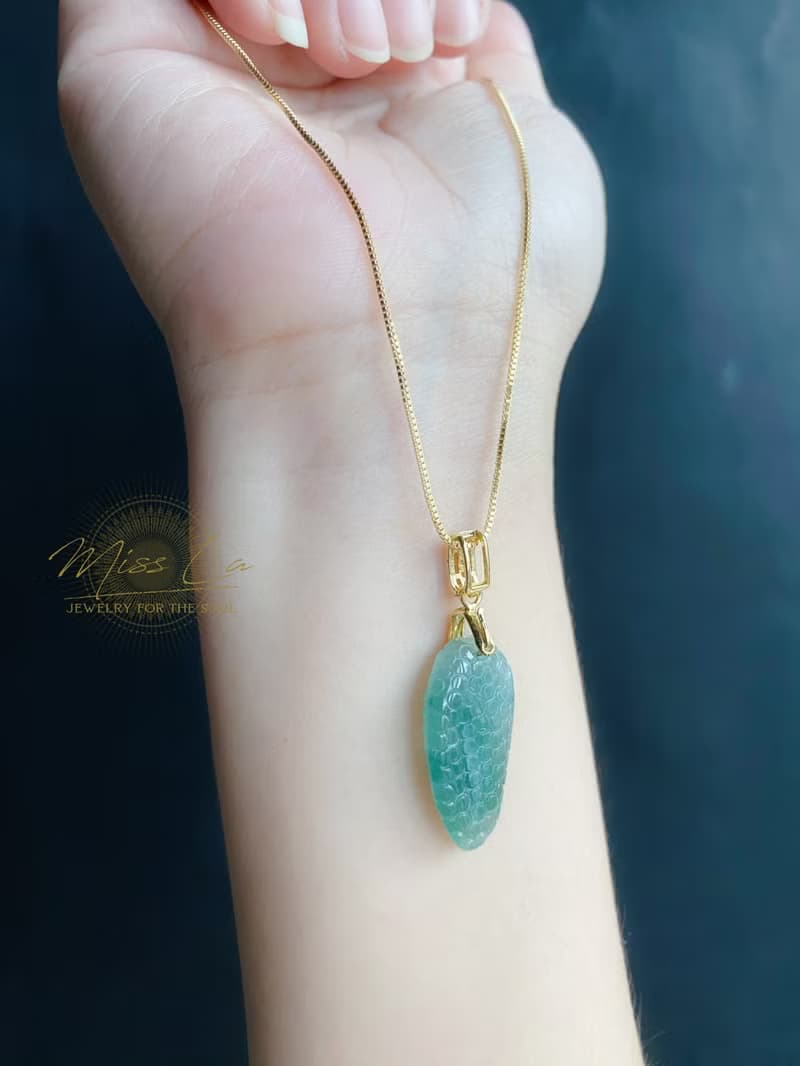 富足 天然緬甸玉翡翠 飄蘭花 葡萄 項鍊 禮物 長輩禮 生日禮物