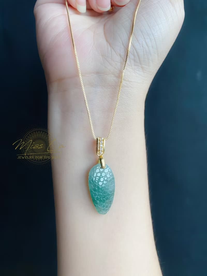 富足 天然緬甸玉翡翠 飄蘭花 葡萄 項鍊 禮物 長輩禮 生日禮物