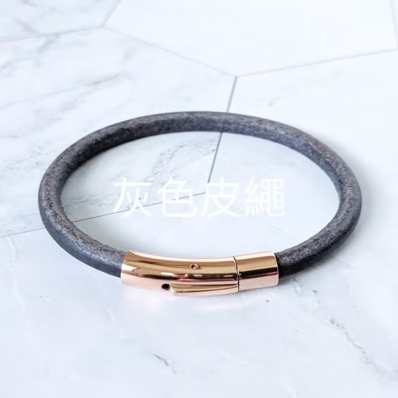 圓皮繩 玫瑰金扣件 皮繩多色可選