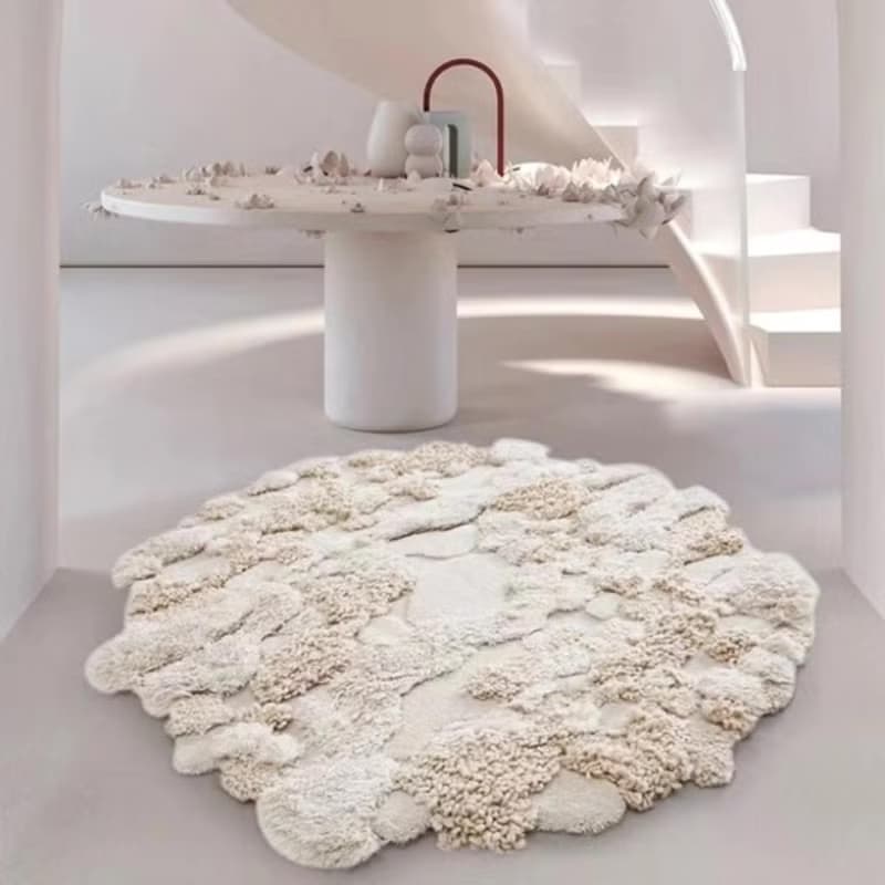 北歐風 手作 紐西蘭 羊毛地毯 雪世界 客廳臥室 床邊墊 家居裝飾