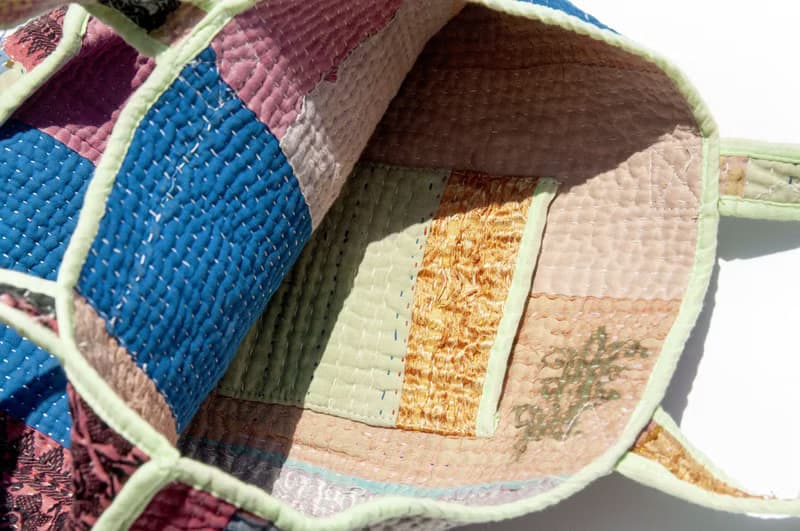 紗麗布手拿包 古布手提包 手工刺繡小物袋 手工縫紗麗便當袋-法國