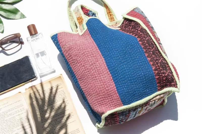 紗麗布手拿包 古布手提包 手工刺繡小物袋 手工縫紗麗便當袋-法國