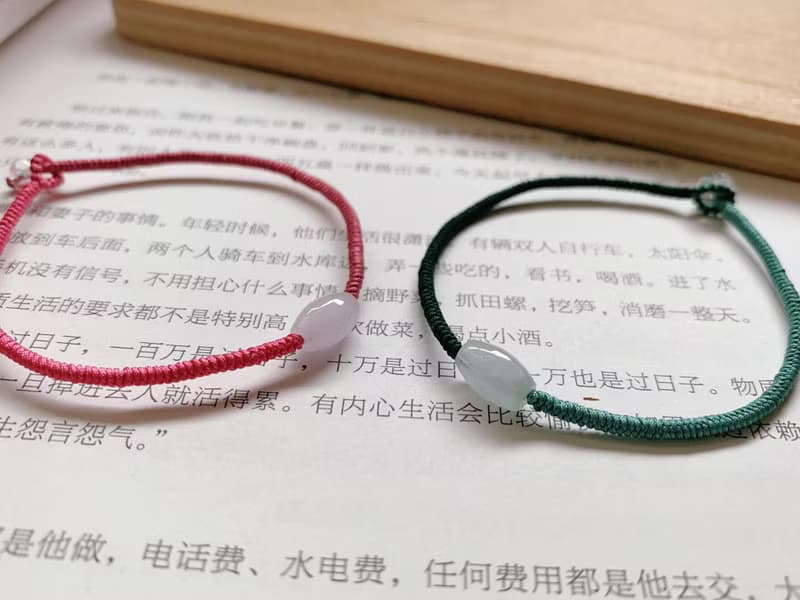 手作 山居即事。天然翡翠轉運珠復古編織手繩 文藝情侶閨蜜手鏈