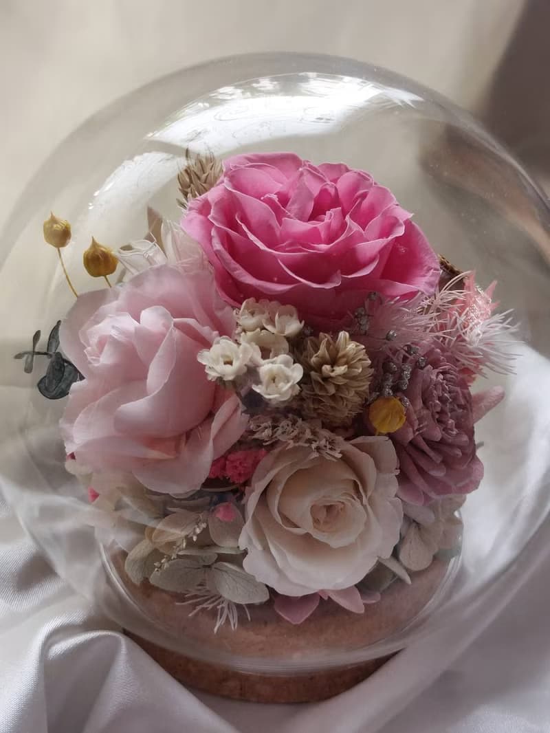 玫瑰玻璃球 永生花玻璃罩.花盅 祝賀花禮 生日.情人節.母親節