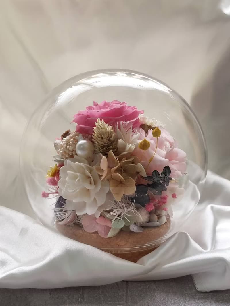 玫瑰玻璃球 永生花玻璃罩.花盅 祝賀花禮 生日.情人節.母親節