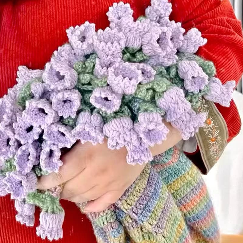 手工diy花束毯子毛線鉤針編織材料包多種花型毛毯禮物
