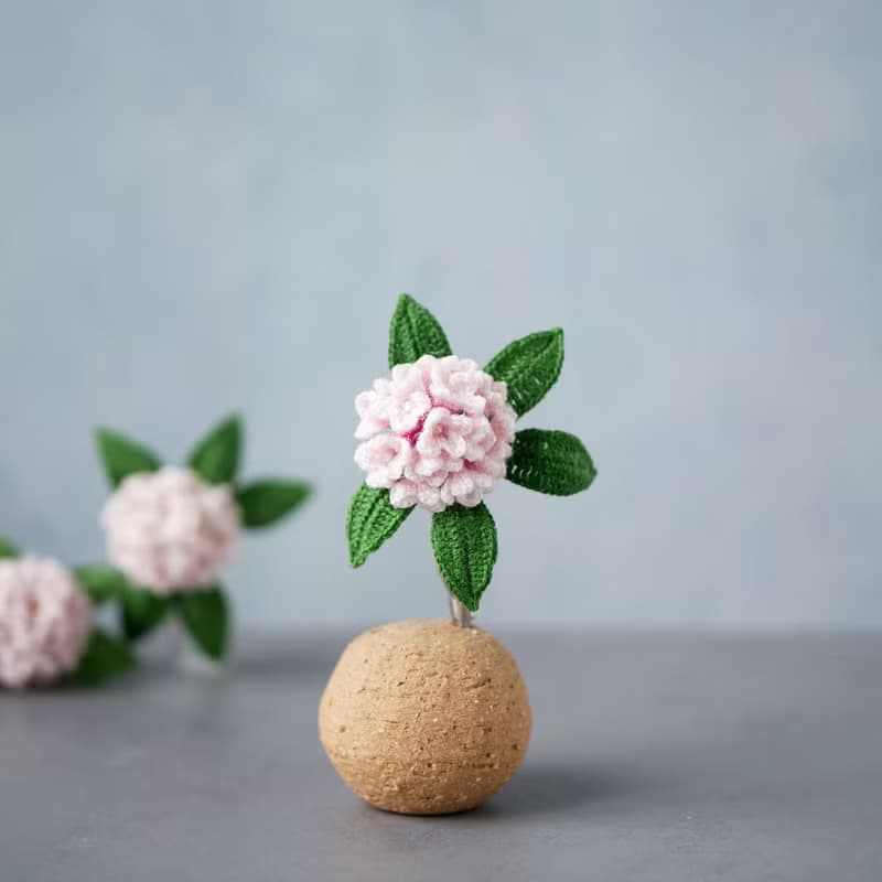 沈丁花胸針　(花/瑞香春/夏/青色/禮物/手工編織/四季折々)