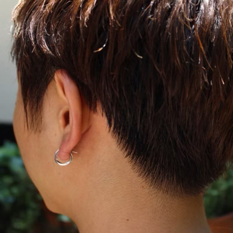 silver925 ピアス -fluent Pierce- (1P)　イヤリング　スターリングシルバー　フープピアス　日本
