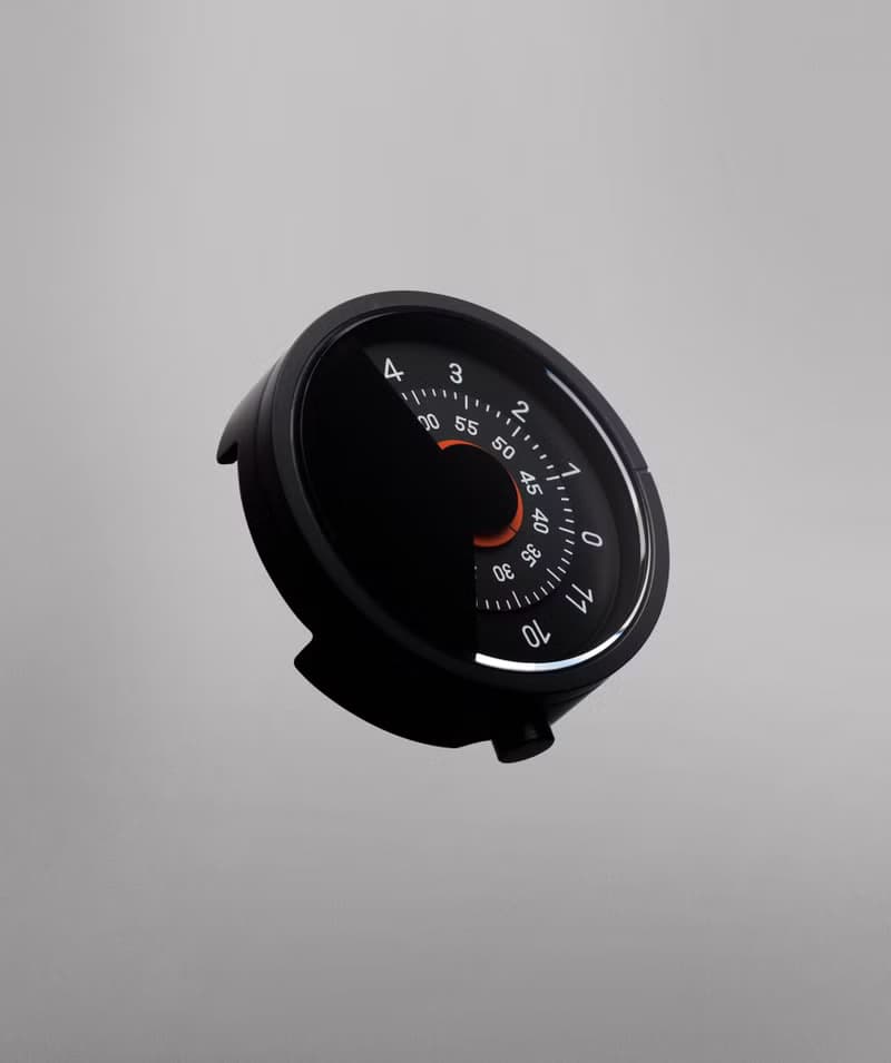 ANICORN Series 000 簡約轉盤機械手錶－純鋼霧面黑+橙色