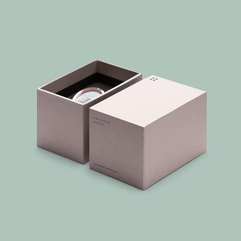 ANICORN Series 000 簡約轉盤機械手錶－純鋼霧面黑+橙色