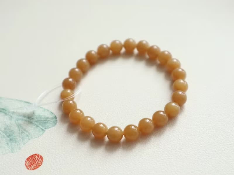 精品 天然糖料和田玉手鏈手串 顏色美料子細膩柔潤度高 8mm