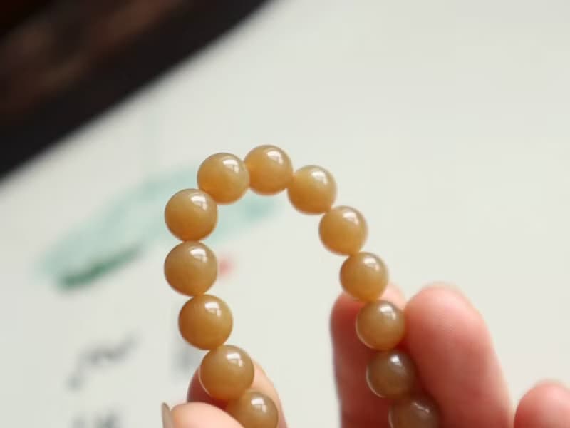 精品 天然糖料和田玉手鏈手串 顏色美料子細膩柔潤度高 8mm