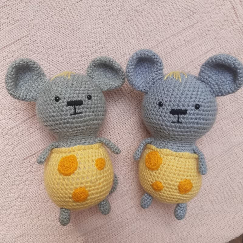 Hand crochet funny Mouse Stuffed toys Animals Plush toys Knit gift Amigurumi