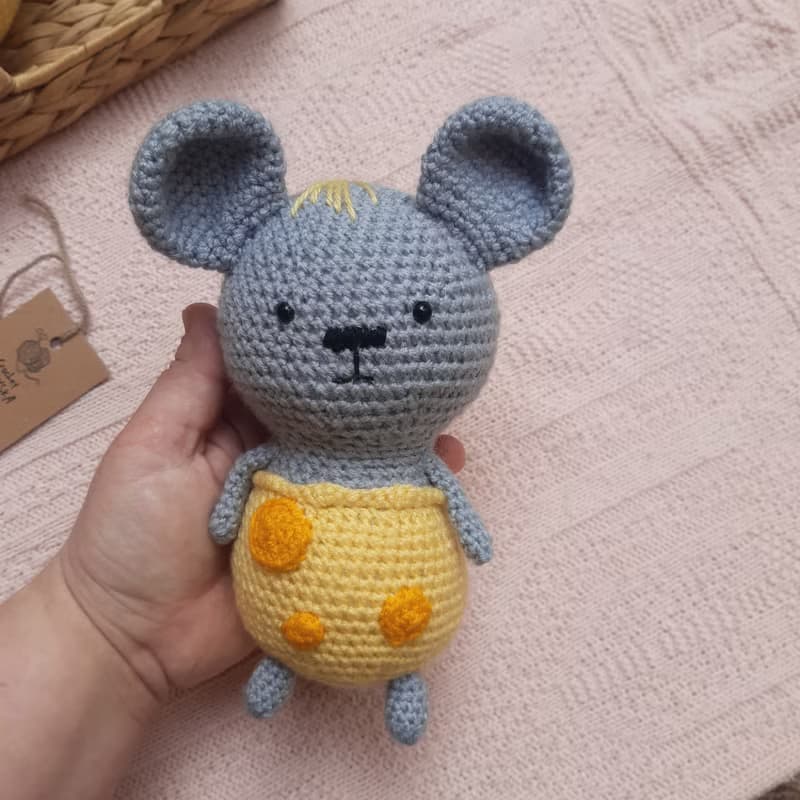 Hand crochet funny Mouse Stuffed toys Animals Plush toys Knit gift Amigurumi