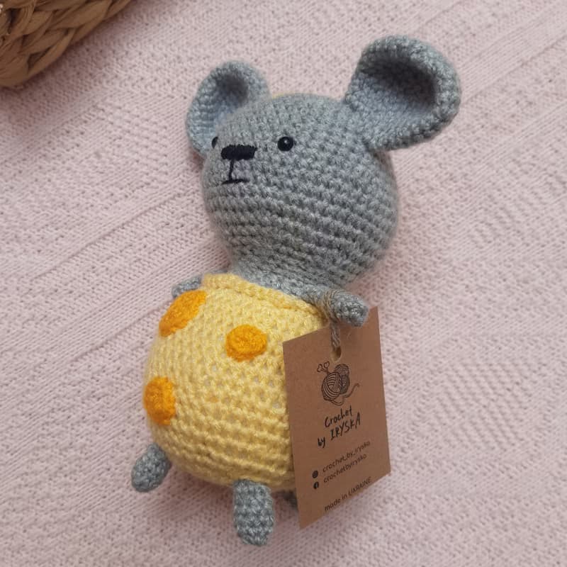 Hand crochet funny Mouse Stuffed toys Animals Plush toys Knit gift Amigurumi