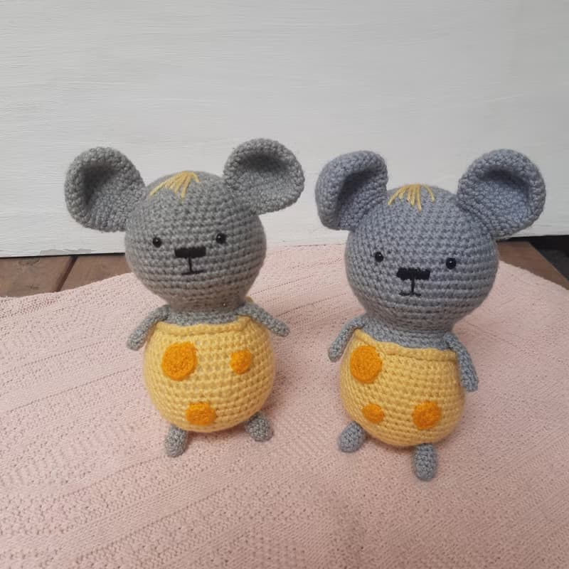 Hand crochet funny Mouse Stuffed toys Animals Plush toys Knit gift Amigurumi