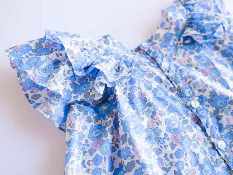 英國LIBERTY FABRICS女童有機棉Camille山茶花洋裝