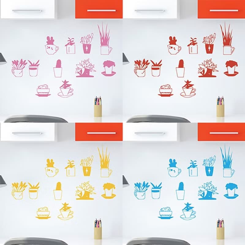 壁貼-台灣製 創意無痕《Smart Design》輕鬆小盆栽